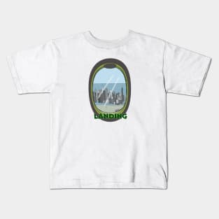 Landing View of New York City Kids T-Shirt